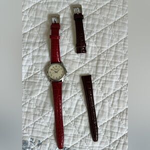 Kenneth Cole Red and Brown Leather Women's Watch